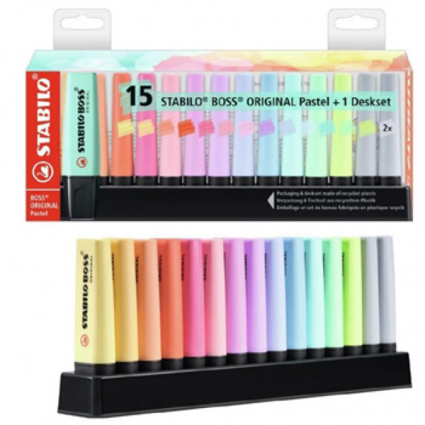 SET STABILO BOSS PASTEL 15PZ COL. ASSORTITI