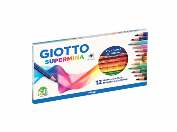 PASTELLI GIOTTO SUPERMINA 12 COLORI 3,8mm